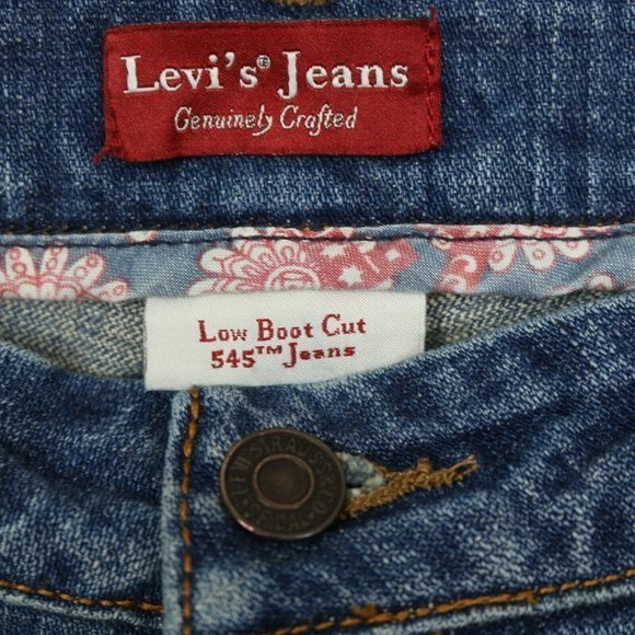 Levi's 545 Low Boot Cut Jeans Distressed Stretch 14 x 31 Medium‎ - Picture 5 of 10